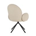 Table ext. en pierre blanche + 4 chaises pivotantes crème - ARIETTE