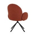 Table ext. en pierre blanche + 4 chaises pivotantes brique - ARIETTE