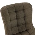 Table ronde design + 4 chaises tissu vert pieds métal noir - AMAEL
