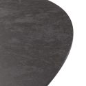 Table ronde design + 4 chaises tissu gris et métal noir - AMAEL