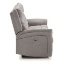Canapé relax électrique 3 places tissu polyester gris clair - MELILLA