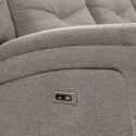 Canapé relax électrique 3 places tissu polyester gris clair - MELILLA