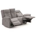 Ensemble Canapé relax électrique 3pl + fauteuil relax tissu polyester gris clair - MELILLA