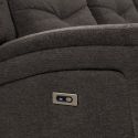 Canapé relax électrique 3 places tissu polyester gris foncé - MELILLA