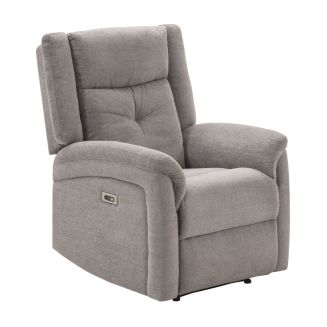 Fauteuil relax électrique tissu polyester gris clair - MELILLA