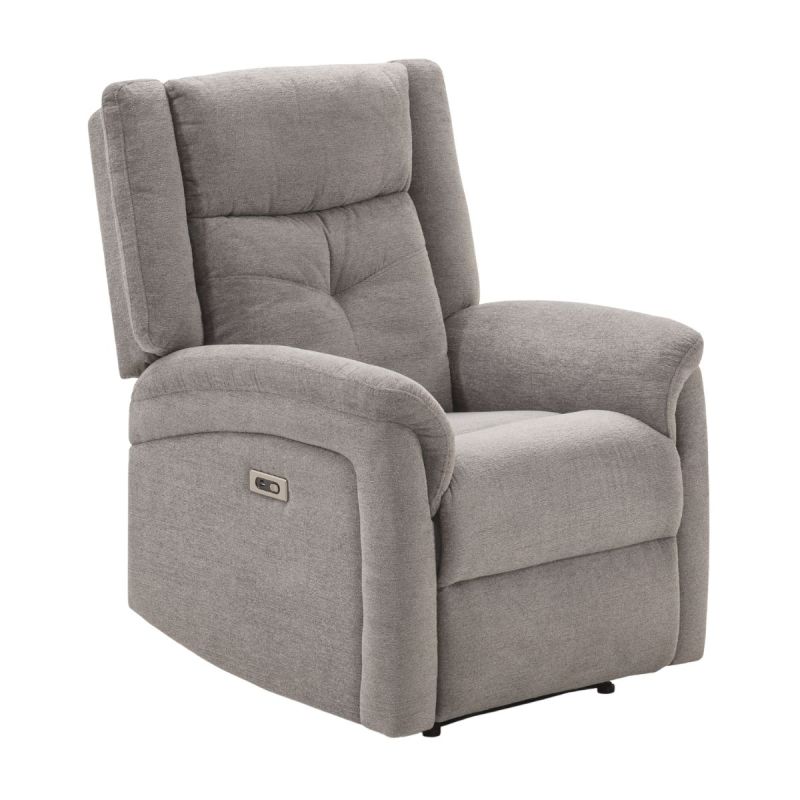 Fauteuil relax électrique tissu polyester gris clair - MELILLA