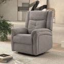 Fauteuil relax électrique tissu polyester gris clair - MELILLA