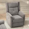 Fauteuil relax électrique tissu polyester gris clair - MELILLA