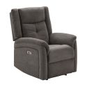 Fauteuil relax électrique tissu polyester gris foncé - MELILLA