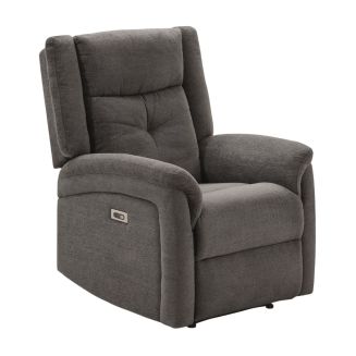 Fauteuil relax électrique tissu polyester gris foncé - MELILLA
