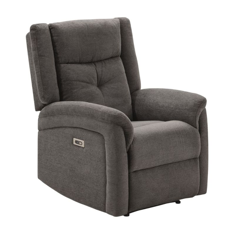 Fauteuil relax électrique tissu polyester gris foncé - MELILLA