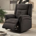 Fauteuil relax électrique tissu polyester gris foncé - MELILLA