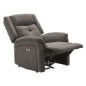 Ensemble canapé élec 3pl + fauteuil relax tissu gris foncé - MELILLA