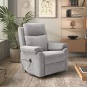 Fauteuil relax releveur électrique tissu gris clair - MACIANA