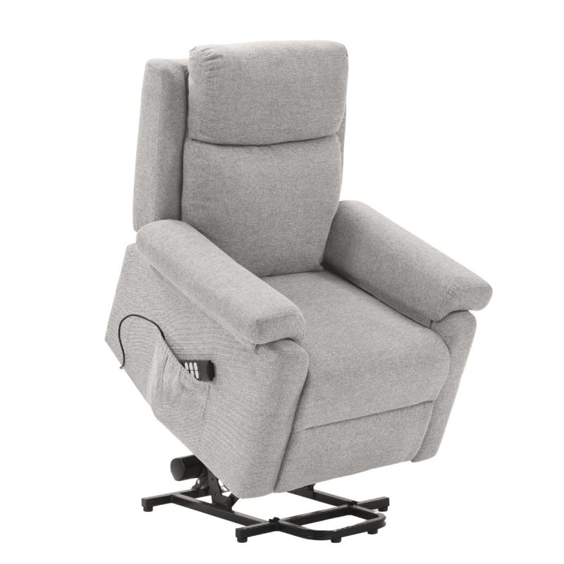 Fauteuil relax releveur électrique tissu gris clair - MACIANA