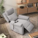 Fauteuil relax releveur électrique tissu gris clair - MACIANA