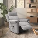 Fauteuil relax releveur électrique tissu gris clair - MACIANA