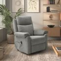 Fauteuil relax releveur électrique tissu gris-vert - MACIANA