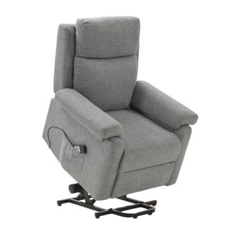 Fauteuil relax releveur électrique tissu gris-vert - MACIANA