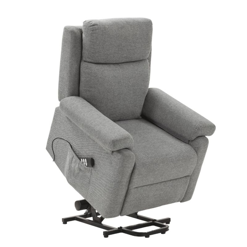Fauteuil relax releveur électrique tissu gris-vert - MACIANA