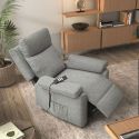 Fauteuil relax releveur électrique tissu gris-vert - MACIANA