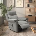 Fauteuil relax releveur électrique tissu gris-vert - MACIANA