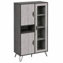 Ensemble meuble TV 150cm + table Basse + argentier bois grisé et noir - BROOKLYN