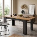 Table allongeable 180/230cm aspect bois Denver pieds anthracite - COLT