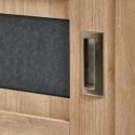 Meuble TV 1 porte coulissante finition chêne et gris ardoise - OLYMPE