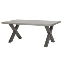 Table rectangulaire 185cm finition bois cendré pieds X métal - GARLYG
