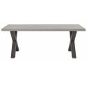 Table rectangulaire 185cm finition bois cendré pieds X métal - GARLYG