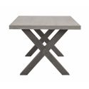 Table rectangulaire 185cm finition bois cendré pieds X métal - GARLYG