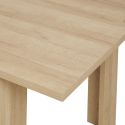 Table 160/200cm aspect chêne clair rallonge finition granit gris - AZYA
