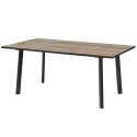 Table repas 180cm plateau aspect bois rustique pieds métal - CHIARA