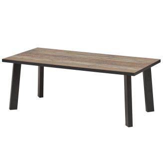 Table basse plateau aspect bois rustique pieds métal - CHIARA