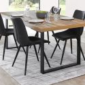 Table 170cm aspect chêne artisan piètement U métal poudré noir - OSAM