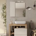 Miroir beige et aspect bois finition Cadiz 78cm - ARTURO
