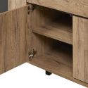 Buffet 4 Portes 1 tiroir aspect chêne miel et noir mat - SÉLÈNE