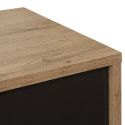 Buffet 4 Portes 1 tiroir aspect chêne miel et noir mat - SÉLÈNE