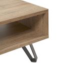 Table basse 1 tiroir aspect chêne miel et noir mat - SÉLÈNE