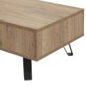 Table basse 1 tiroir aspect chêne miel et noir mat - SÉLÈNE