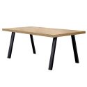 Table 170cm aspect chêne miel piètement A métal poudré noir - SÉLÈNE