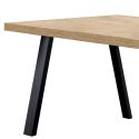Table 170cm aspect chêne miel piètement A métal poudré noir - SÉLÈNE