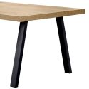 Table 170cm aspect chêne miel piètement A métal poudré noir - SÉLÈNE