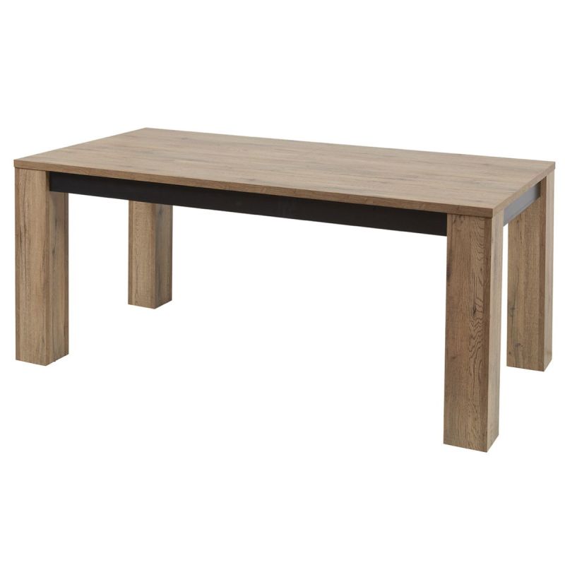 Table allongeable 180/230cm aspect chêne miel et noir mat - SÉLÈNE
