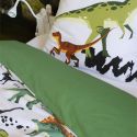 MEZO - Parure de Lit Coton Motif Dinosaures Housse de Couette 240x200cm + 2 Taies d'Oreiller