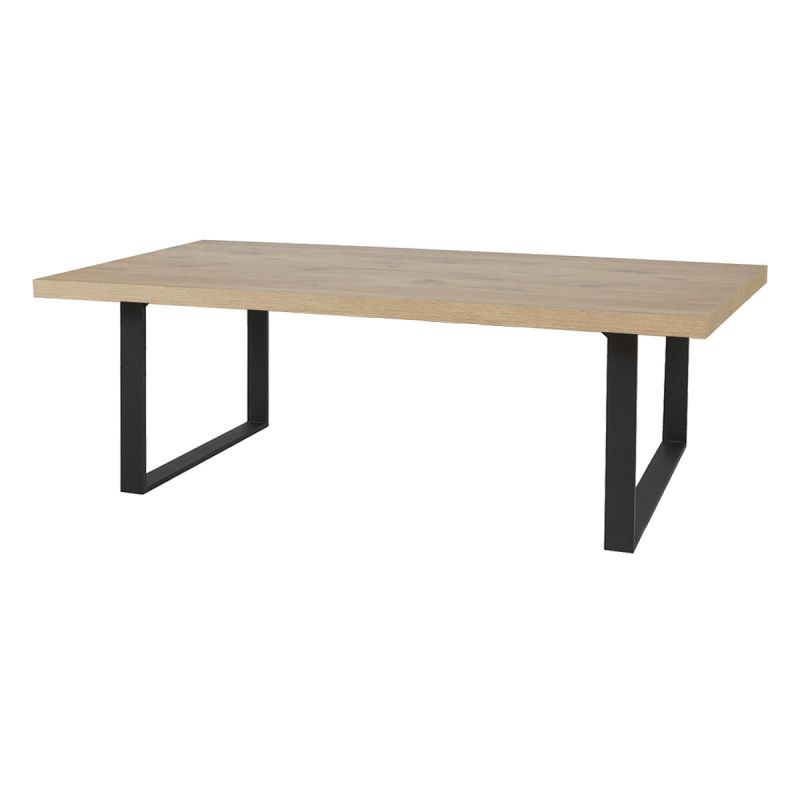 Table repas 170cm aspect bois Canyon pieds U métal noir - BARTON