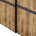 Armoire portes coulissantes 217cm aspect chêne artisan et graphite - ANDES