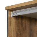 Armoire portes coulissantes 217cm aspect chêne artisan et graphite - ANDES