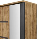 Armoire portes coulissantes 245cm aspect chêne artisan et graphite - ANDES